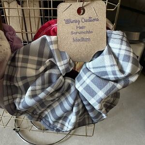 Gray Plaid Hair Scrunchie medium